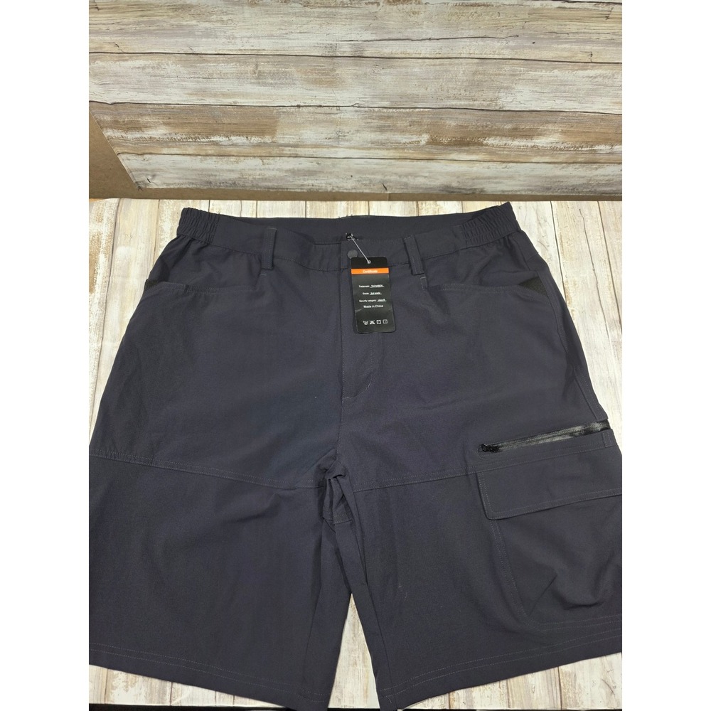 TACVASEN Men's Tactical Cargo Shorts Size 38 Gray Nylon Spandex Outdoor Sports